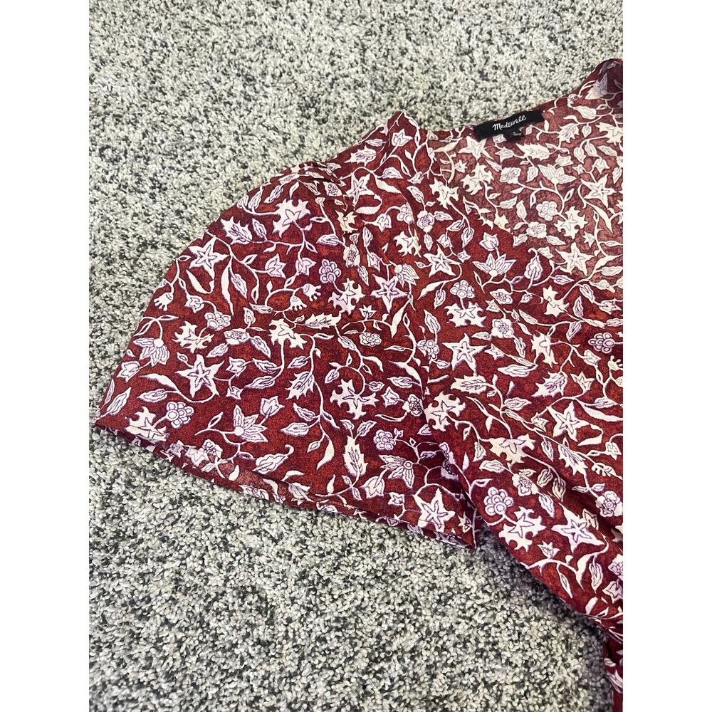 Madewell Red Floral Mini Dress 100% Cotton - Picture 5 of 15